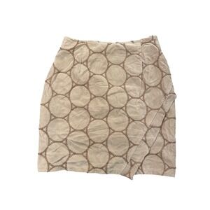 Vintage Private Gallery Wool Blend Mini Skirt With Embroidered Pattern Size SM